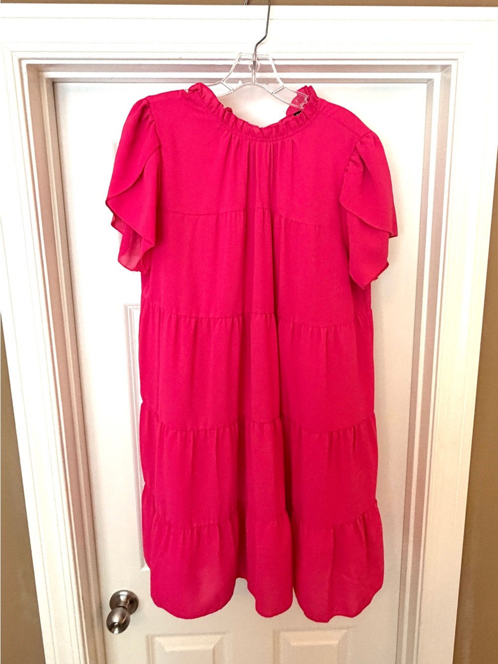 Tiered Ruffle Dress - Hot Pink